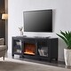 preview thumbnail 48 of 56, Quincy TV Stand with Fireplace Insert 58" - Black Grain with Crystal Insert