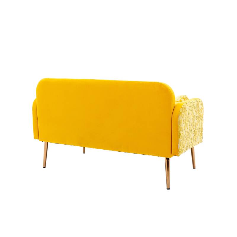 Vintage Style Velvet Fabric Sofa, Accent sofa, Loveseat Sofa with Rose