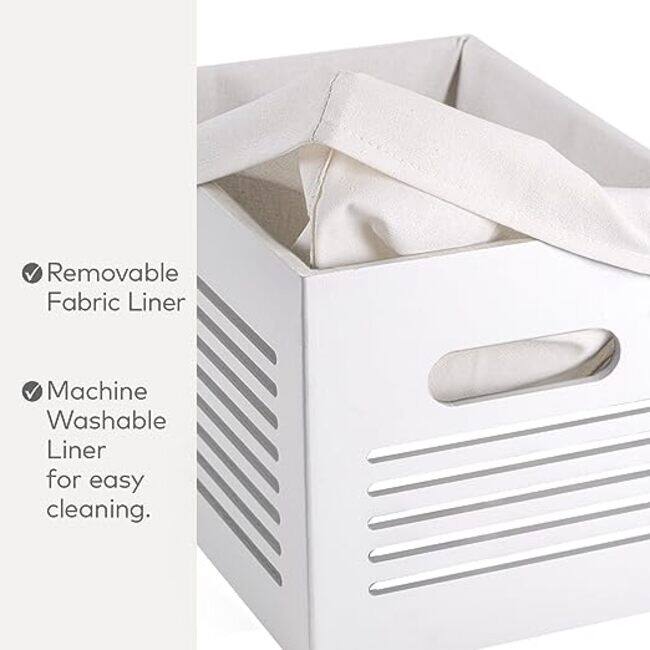 Creative Scents White Decorative Wooden Storage Bathroom Organizer