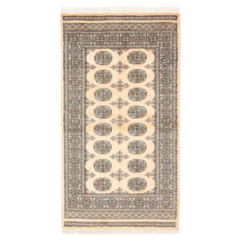 ECARPETGALLERY Hand-knotted Peshawar Bokhara Beige Wool Rug - 3'1 x 5'8 - 3'1 x 5'8 - Beige
