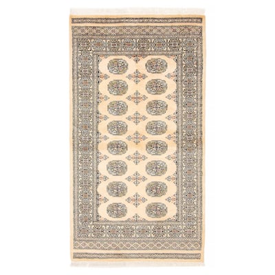 ECARPETGALLERY Hand-knotted Peshawar Bokhara Beige Wool Rug - 3'1 x 5'8