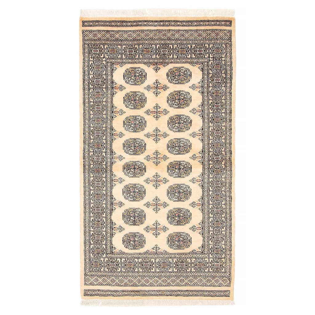 ECARPETGALLERY Hand-knotted Peshawar Bokhara Beige Wool Rug - 3'1 x 5'8