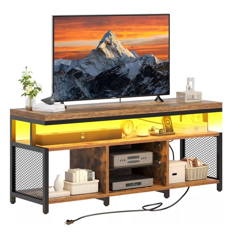 LED TV Stand with Power Outlets Media Console for 50" TVs - 47 inches in width