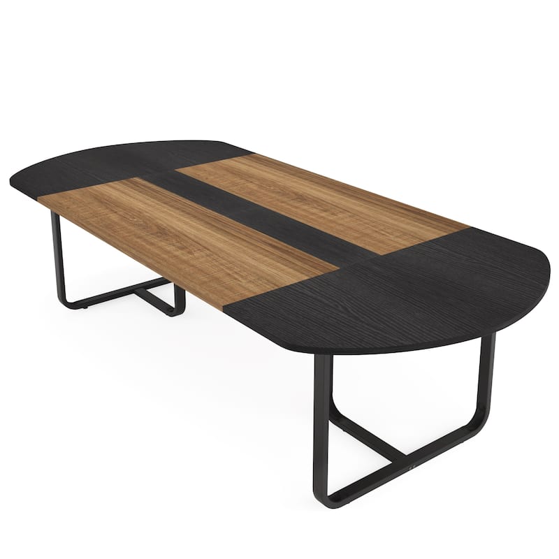 70.86'' Modern Oval Curved Executive Computer Desk for Home Office