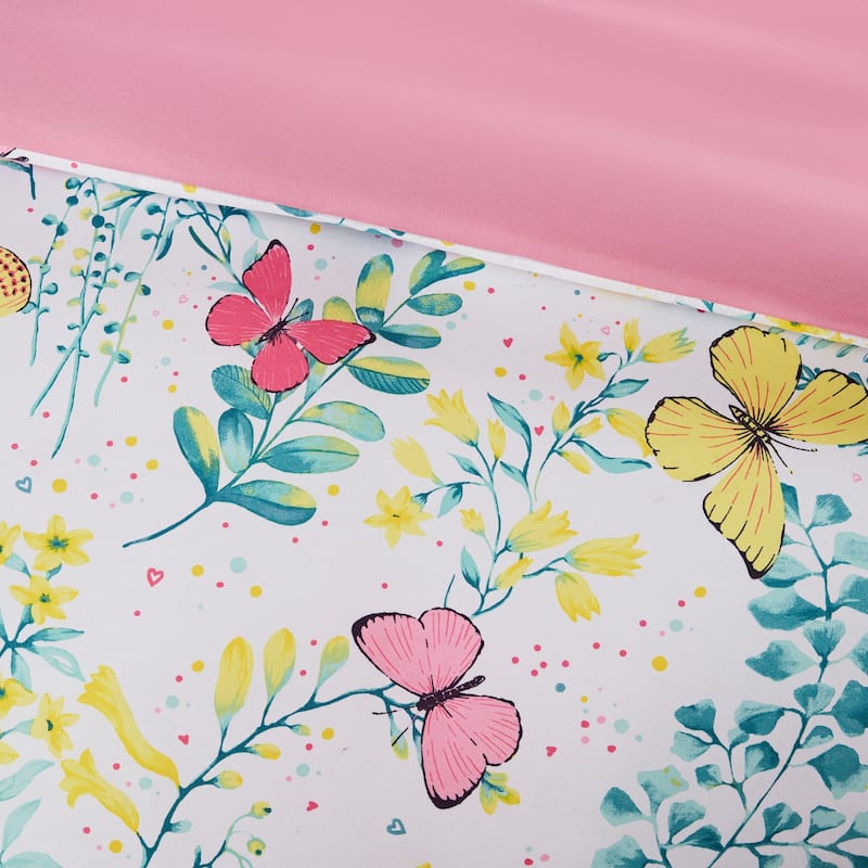 Intelligent Design Kids Caroline Pink Printed Butterfly Comforter Set