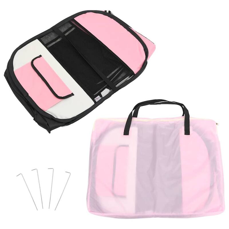 vidaXL Foldable Dog Playpen with Carrying Bag Dog Kennel Puppy Run Playpen