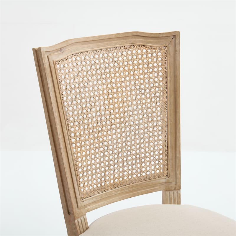 French Country Dining Chairs,Upholstered Chairs w/T-Shaped Back,2 PCS