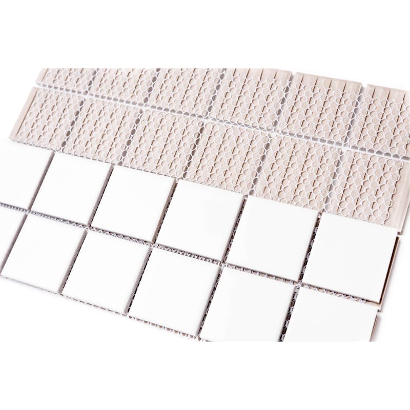 The Tile Life Cube 2x2 White Matte Porcelain Mosaic Floor, Wall & Backsplash Tile