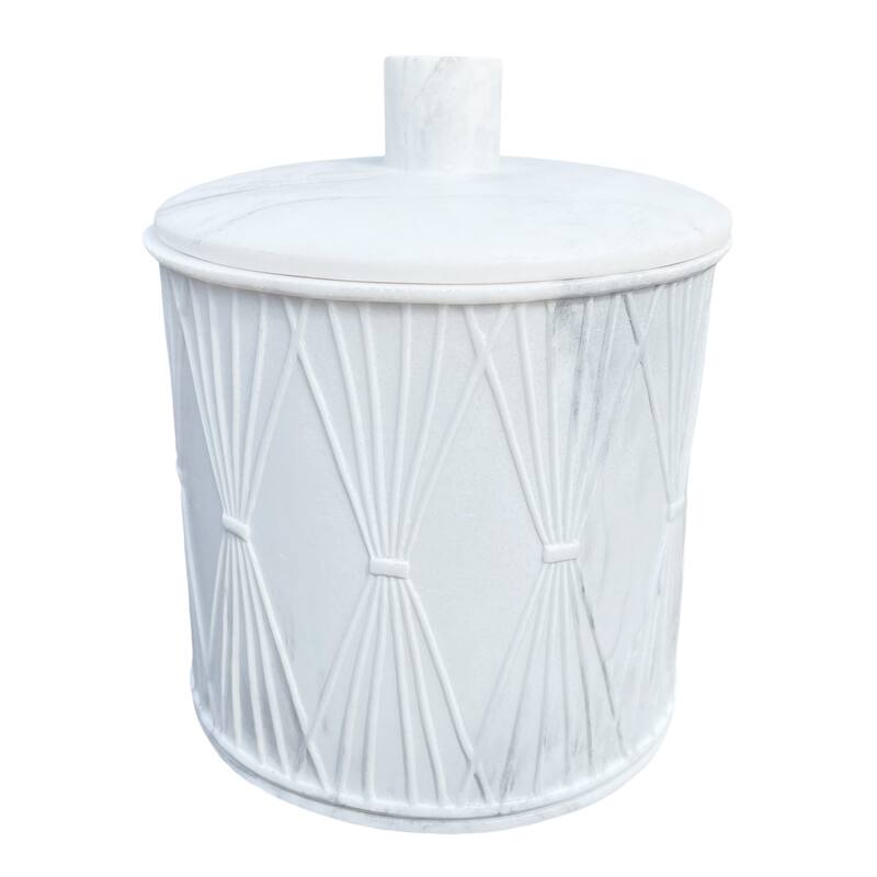 6 Piece Grey Beige White Marble Design Textured Bathroom Accessories Set - 6 Piece Set