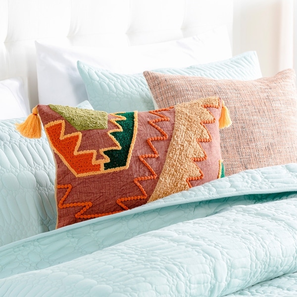 Einie Boho Patchwork 12x20-inch Lumbar Throw Pillow. Opens flyout.