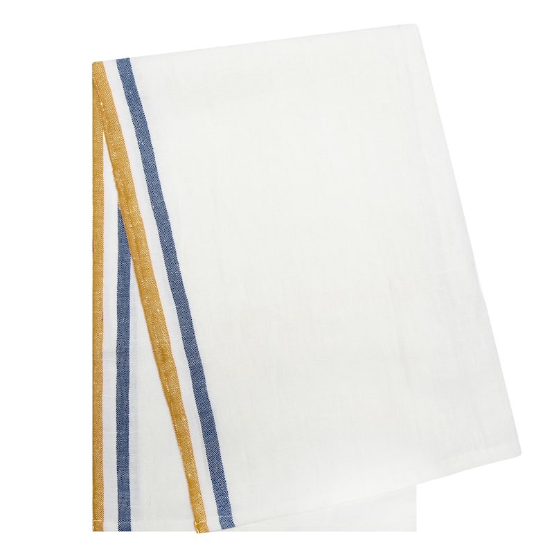 Caravan Normandy White Tea Towels - Set of 2 - 20 x 30"
