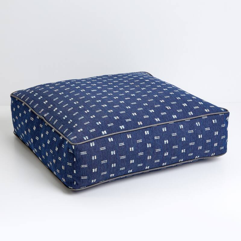 Sorra Home Indoor Corded Floor Pouf Single - Zisper Denim