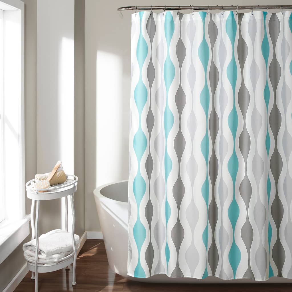Lush Decor Mid Century Geo Shower Curtain