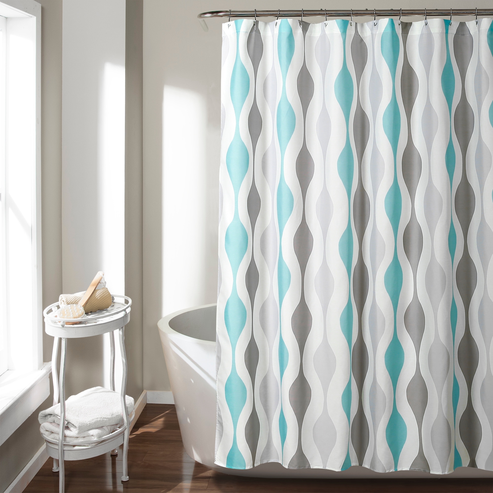 Lush Decor Mid Century Geo Shower Curtain