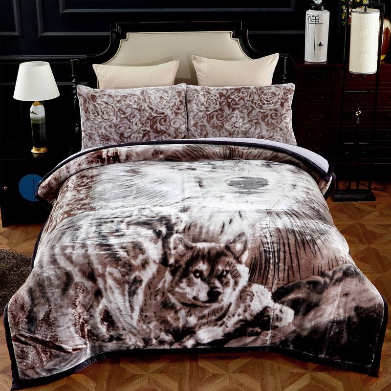 Ultra Plush Printed 3-piece Sherpa Borrego Comforter Set