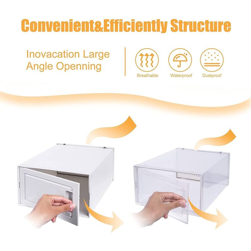 18 Pack Plastic Shoe Box,Stackable Shoe Storage Organizer Bins with Lids