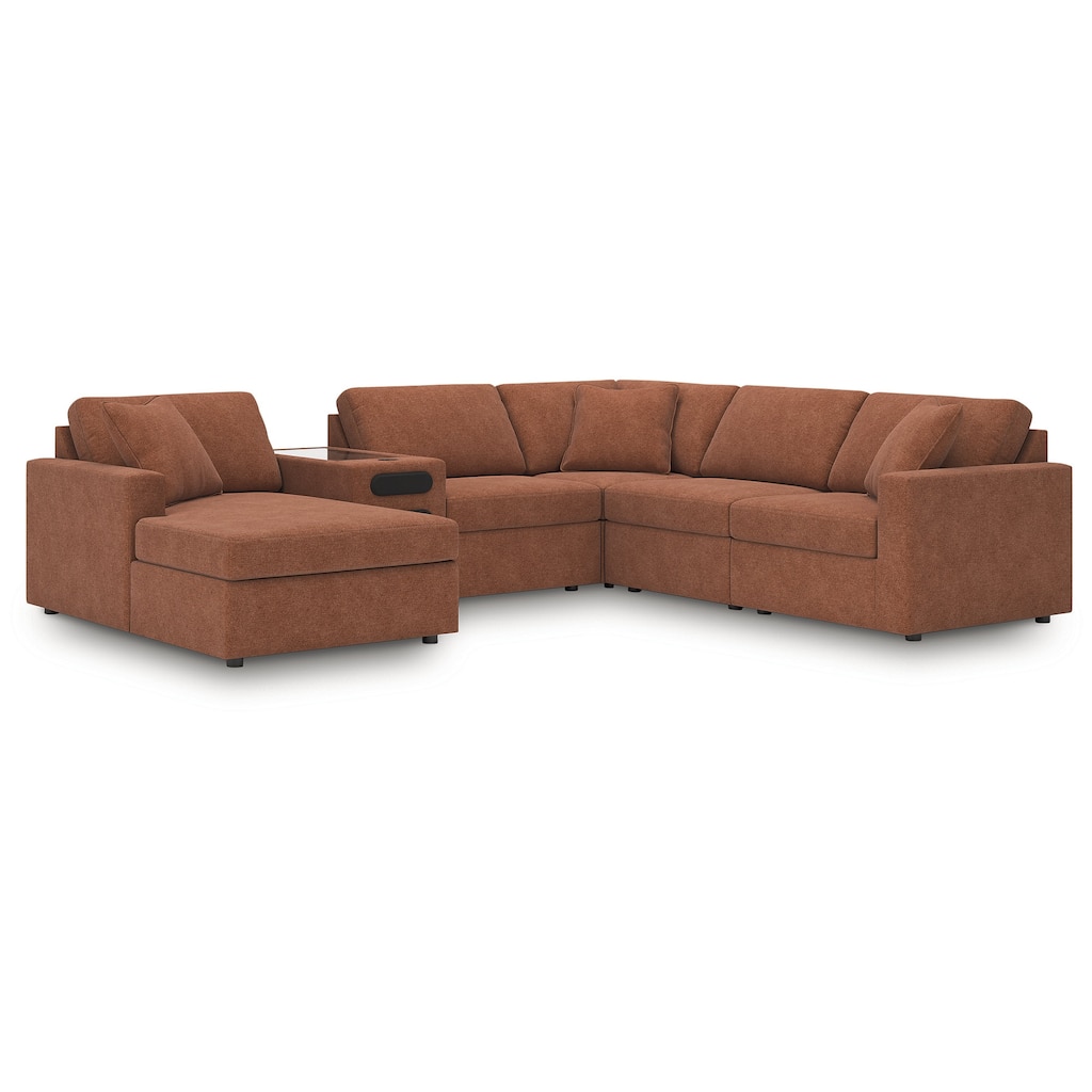 Signature Design by Ashley Modmax 6-Piece Sectional with Audio System and Chaise - 125" W x 107" D x 36" H