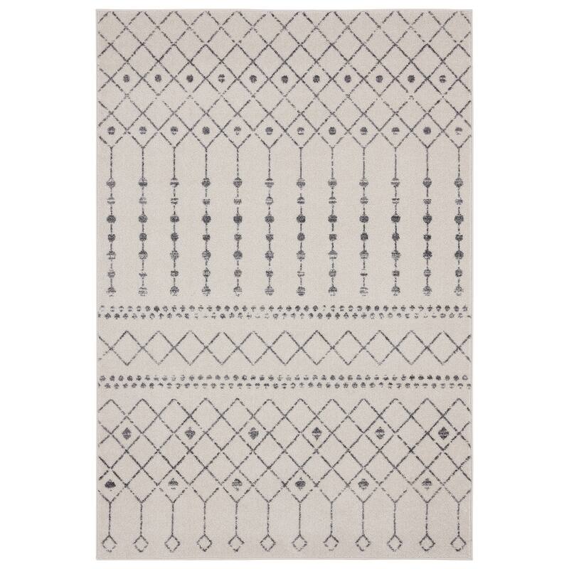 Abani Casa Moroccan Trellis Ivory Grey Soft Area Rug