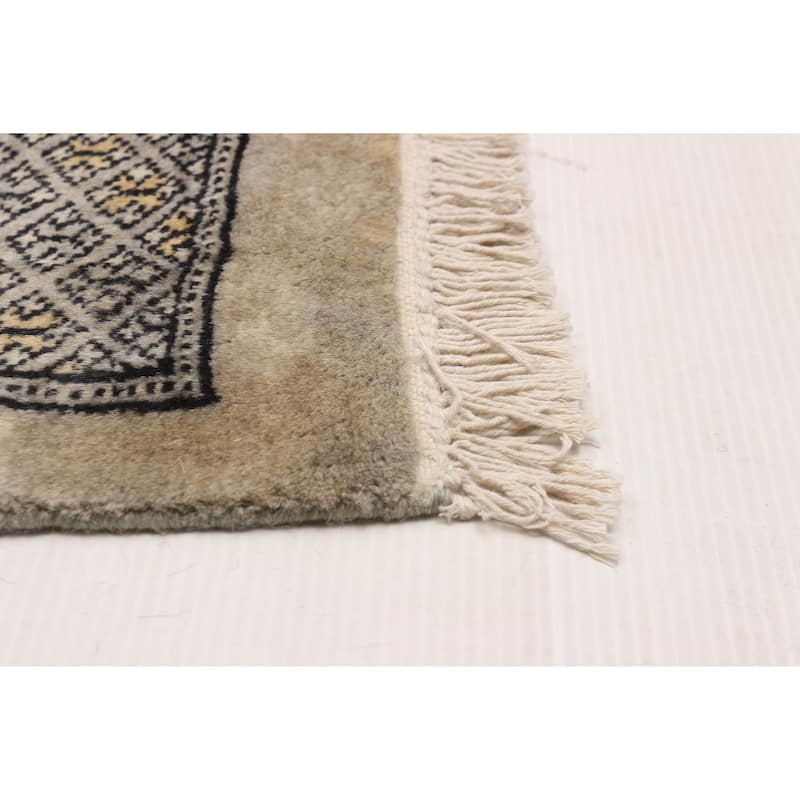 Finest Peshawar Bokhara Grey Rug 9'4" x 12'2" - 9'4 x 12'2