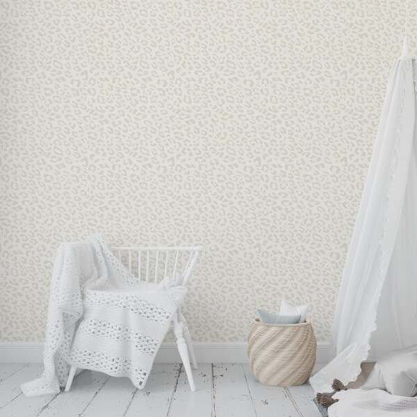 LEOPARD IVORY Peel and Stick Wallpaper By Kavka Designs - 2' x 16
