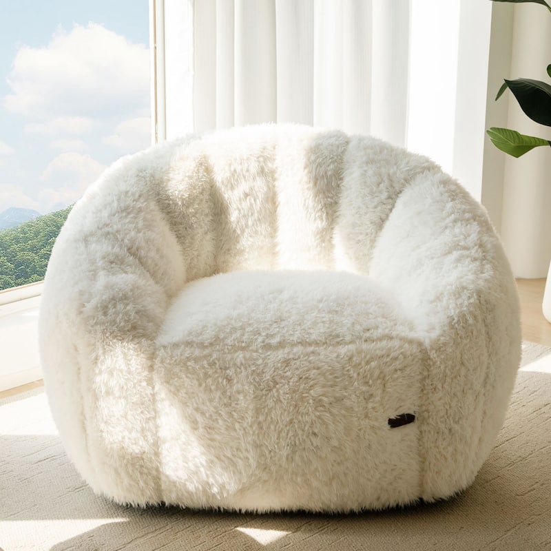 Giant Bean Bag Chair,Shell-Shaped Oversized Bean Bag Chair with Fille