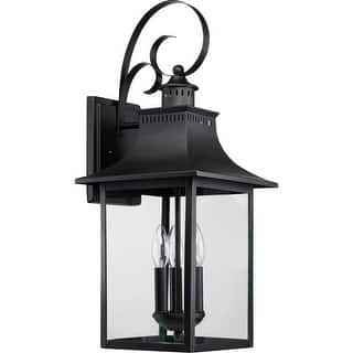 Chancellor 3-Light Outdoor Wall Lantern in Mystic Black