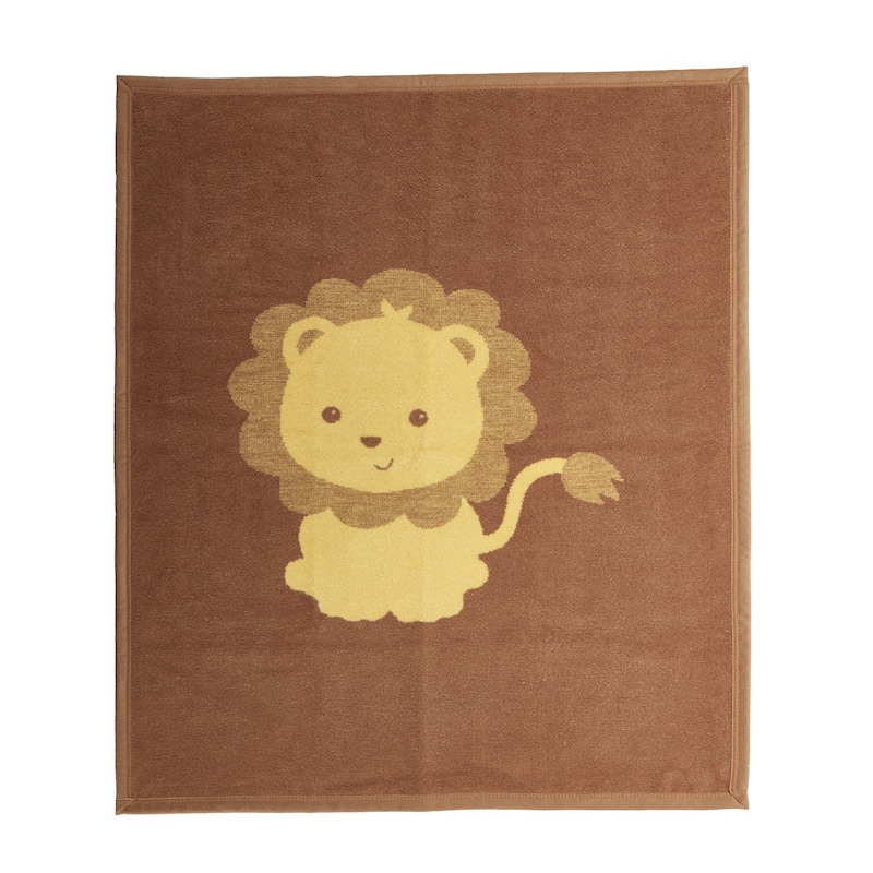 Turkish Cotton Blend Soft Baby Blanket - Yellow Lion