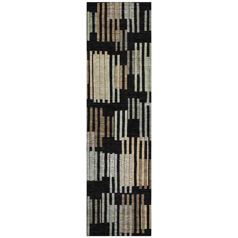 Machine Washable Indoor/ Outdoor Modern Pines Chantille Rug