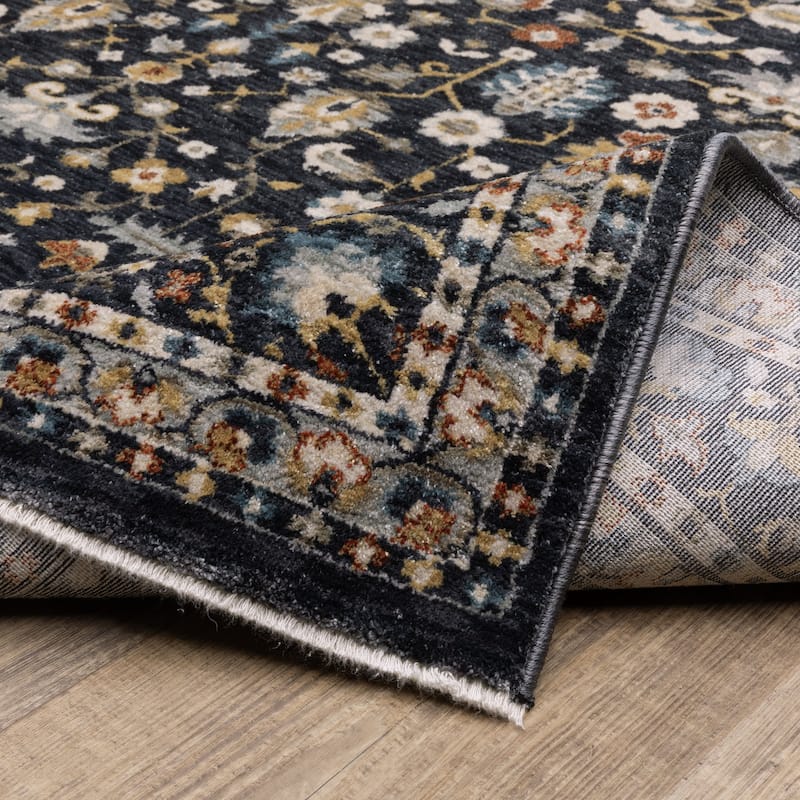 Esme Traditional Floral Border Area Rug