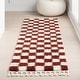 preview thumbnail 10 of 9, Nuloom Carlisha Contemporary Checkered Area Rug 2' 8" x 8' - Red - Runner