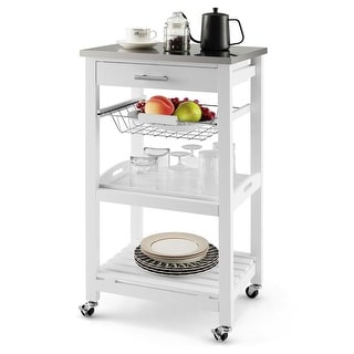 Costway Compact Kitchen Island Cart Rolling Service Trolley with