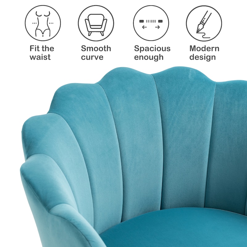 Velvet Upholstered Barrel Accent Chair