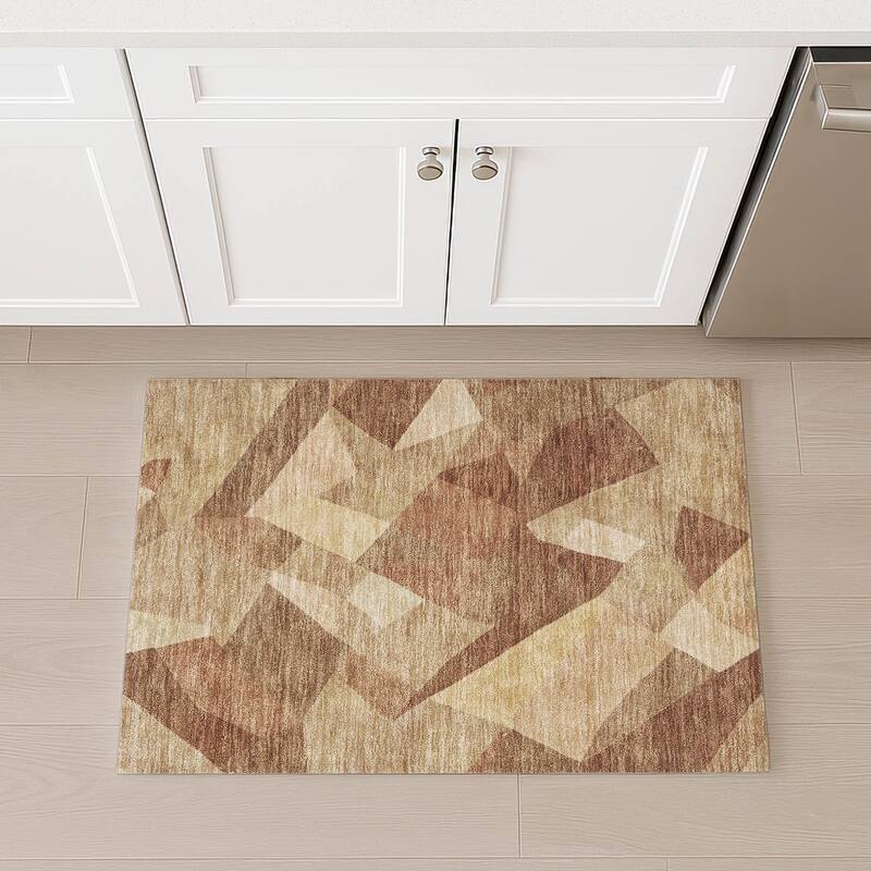 Machine Washable Indoor/ Outdoor Modern Queby Chantille Rug