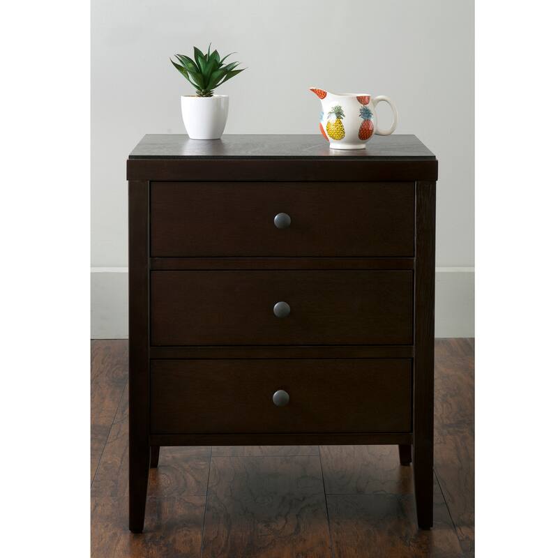 Painted Wood Storage Nightstand With Drawers by East at Main - Brown