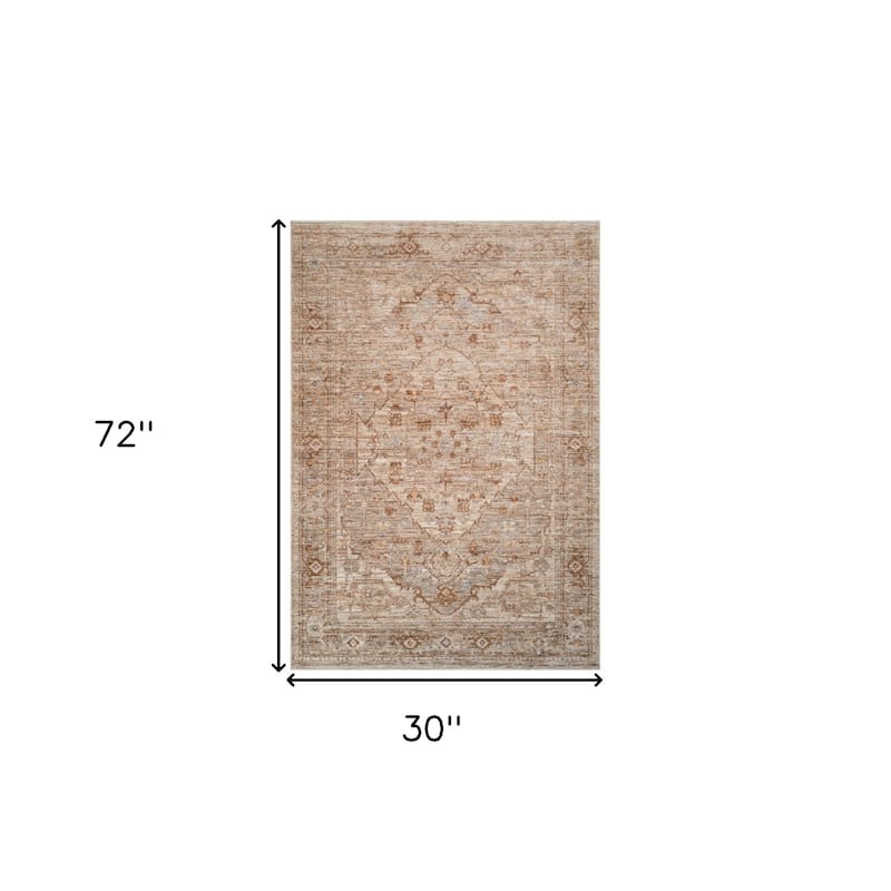 HomeRoots Floral Medallion Traditional Runner Area Rug