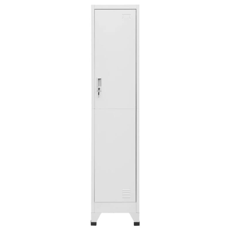 Sonia Rectangular Locker Cabinet with Shelf, Hanging Bar, Gray Steel