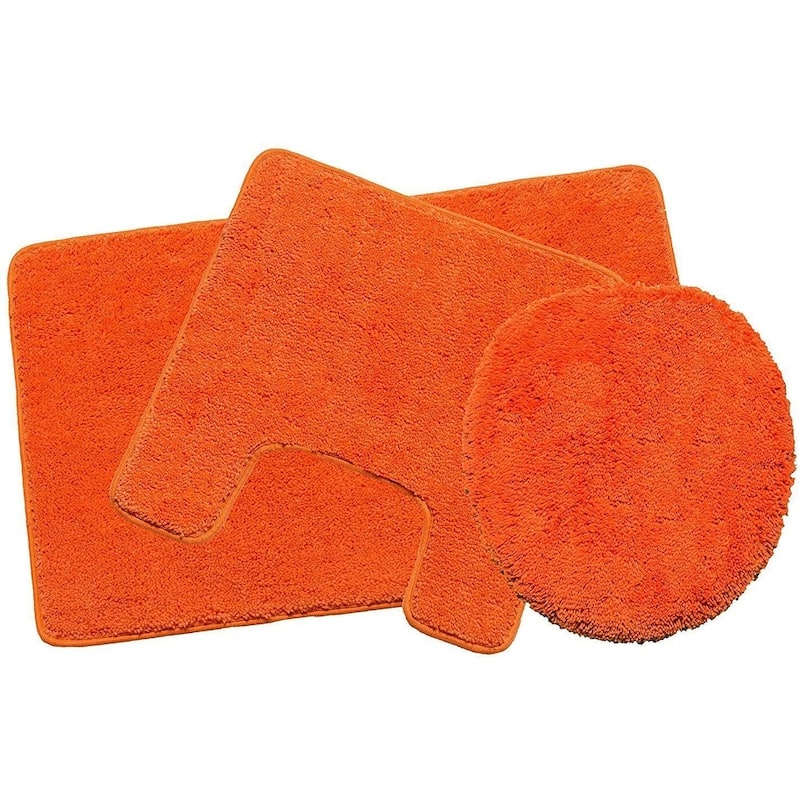 Hailey 3 Piece Bath Rug Set, Bath Mat, Contour Rug, Lid Cover, Soft