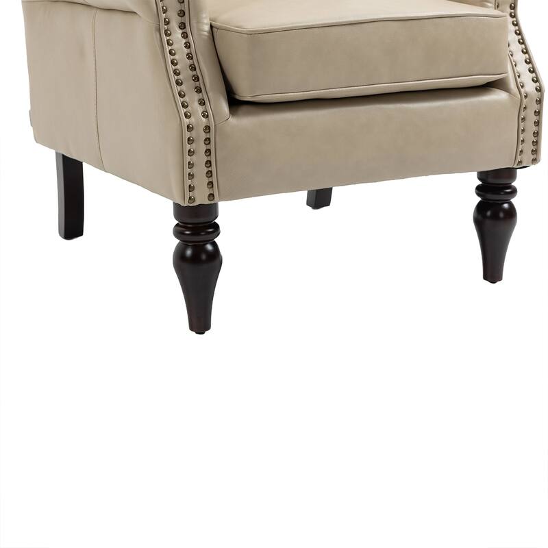 Lounge Chair, Wood Frame Armchair With Removable Cushion
