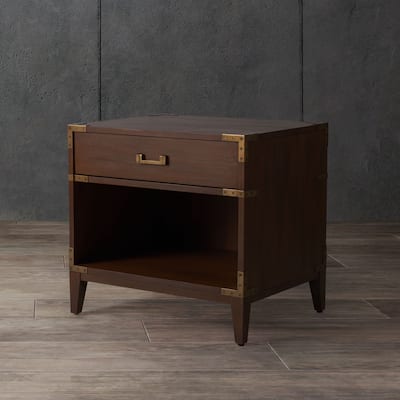 SAFAVIEH Couture Guitta 1-Drawer 1-Shelf Wood Nightstand