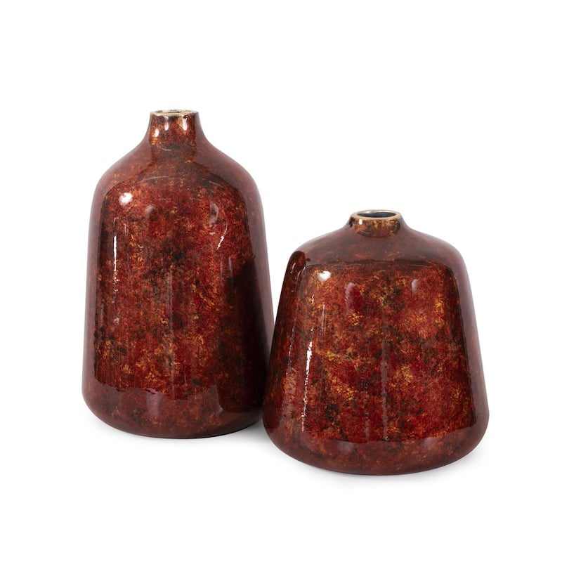 Sharma Crimson Gold Slanted Vase Large