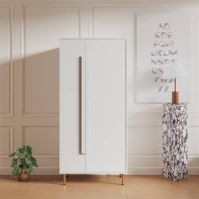Modern White Armoire with 2 Doors for Bedroom