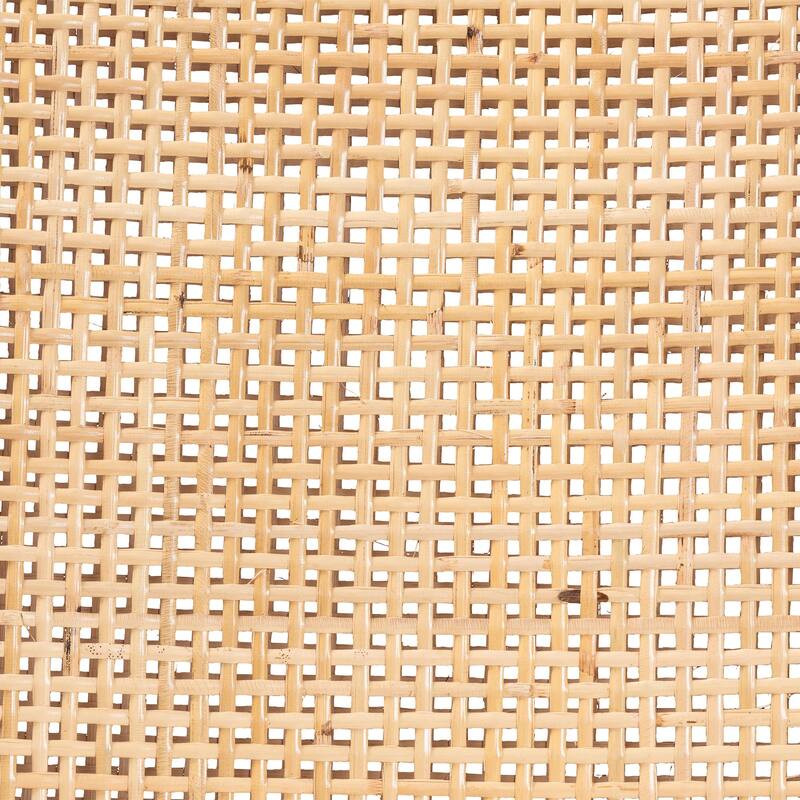 Alexis Natural Rattan Dining Chair - Handcrafted Wingback Accent Chair with Woven Back and Removable Seat Cushion, Boho Seating