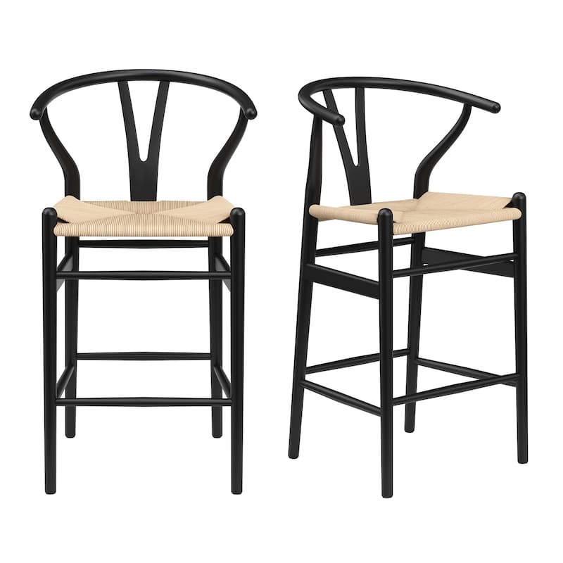 Weave Counter Height Bar Stools, Fully Assembled Rattan Bar Chairs for Kitchen Island,1pc