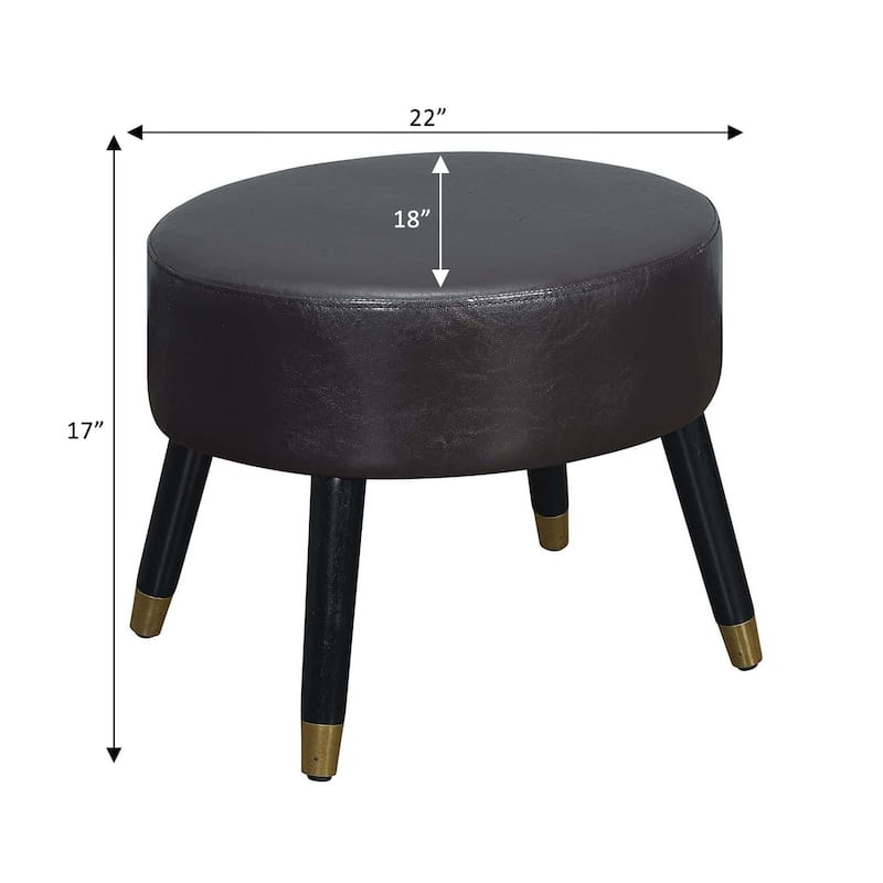 Convenience Concepts Designs4Comfort Mid Century Oval Ottoman Stool