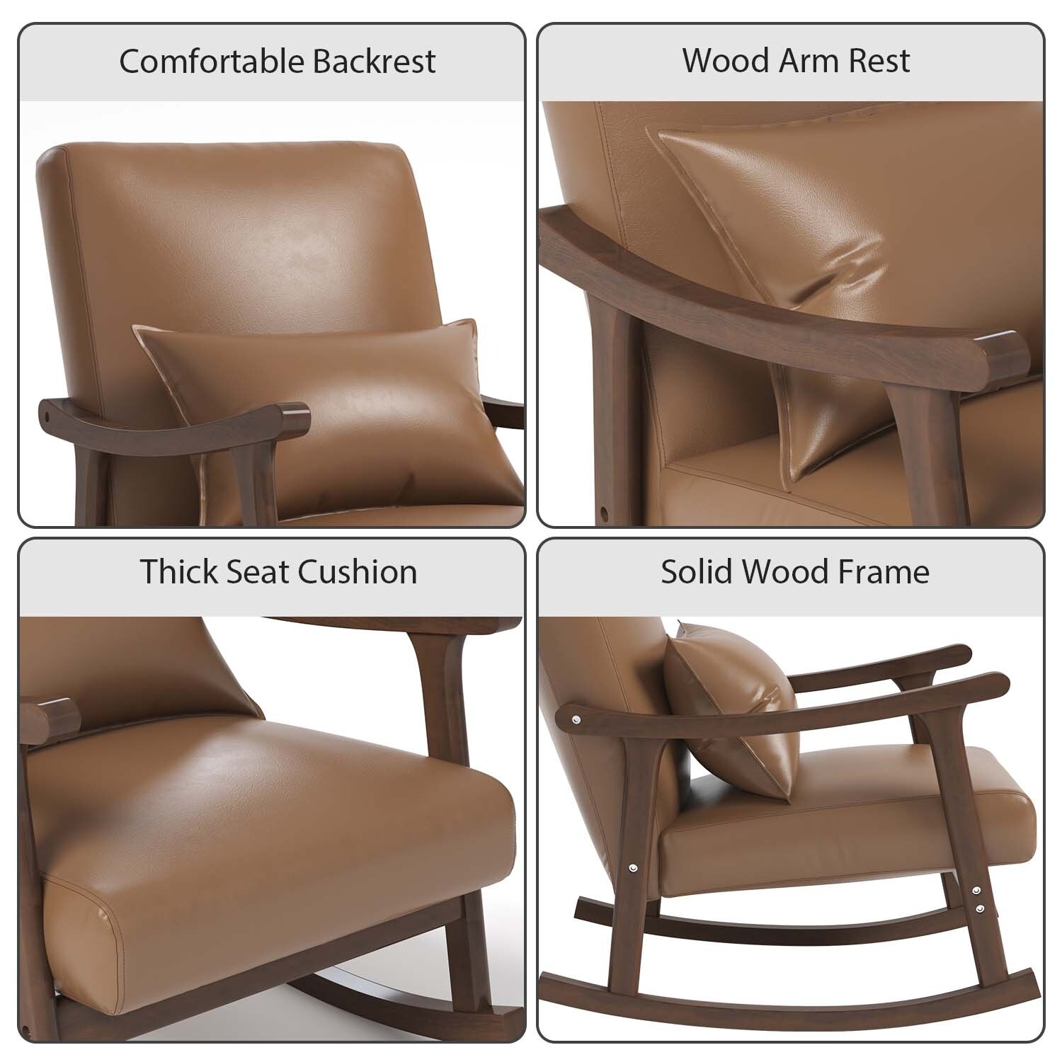 Vegan leather hotsell rocking chair