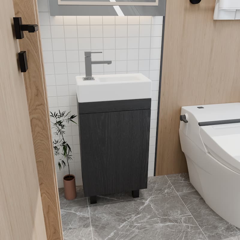 16" Freestanding Bathroom Vanity Sink Combo for Small Space