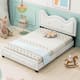 Cute Cat Ears Platform Bed Kids Cartoon Bed Frame-Full, White - Bed ...