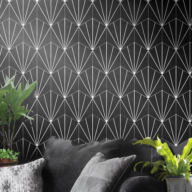 Menara Handmade, 8x9-in, Black and White tile, Pack of 12