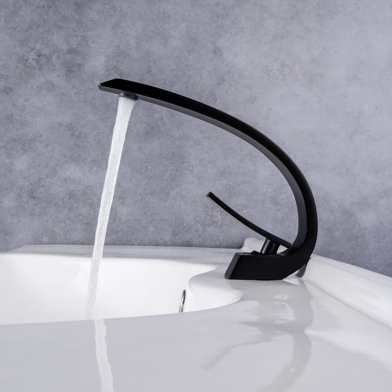 Modland Single Handle Bathroom Sink Faucet Single Hole, Black/Gold/Nickel