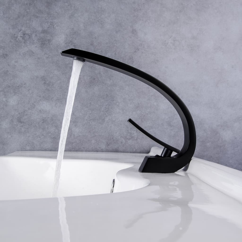 Modland Single Handle Bathroom Sink Faucet Single Hole, Black/Gold/Nickel